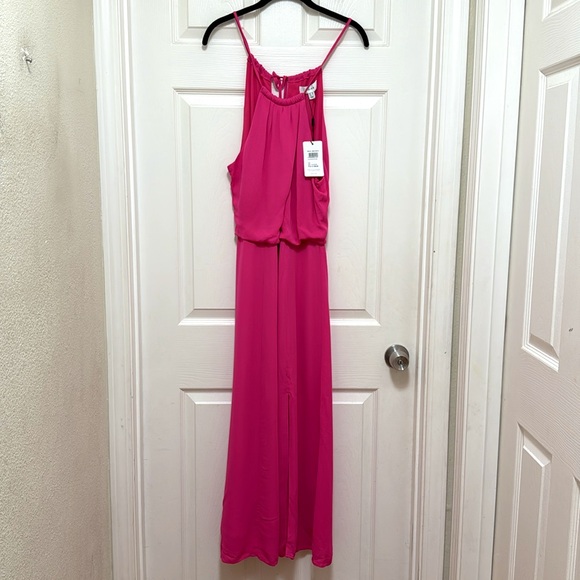 NWT REISS Elliana Drape Front Midi Dress in Pink - Picture 7 of 13